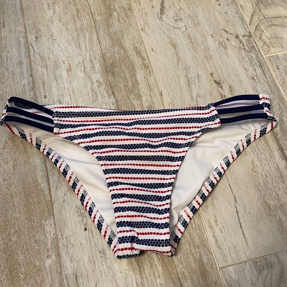 xhileration stripe bikini bottom
